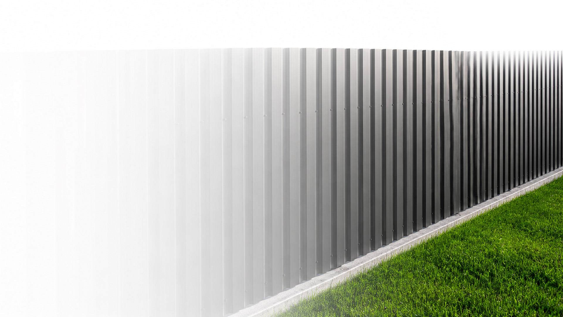 Modern metal profile fence with shutters or blinds